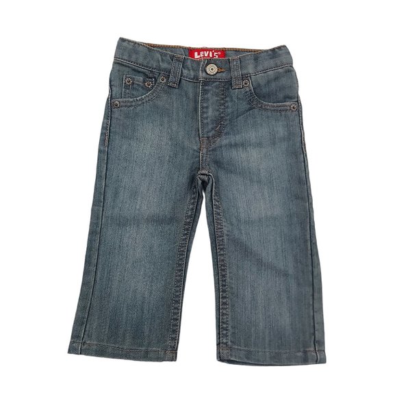 Levi's 514 Slim Straight Jeans Baby Boy 12M Blue Cotton Blend Medium Wash - Picture 1 of 9